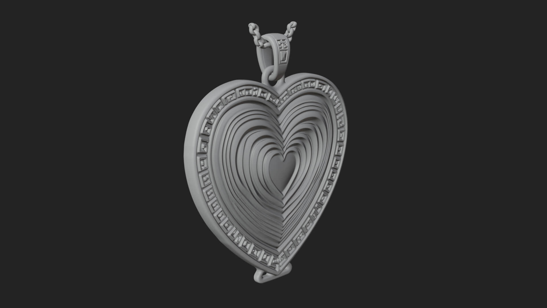Ornate Framed Heart Plaque Design 314 3D Print Model 3D Model