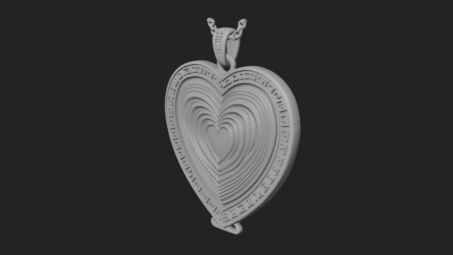 Ornate Framed Heart Plaque Design 314 3D Print Model 3D Model