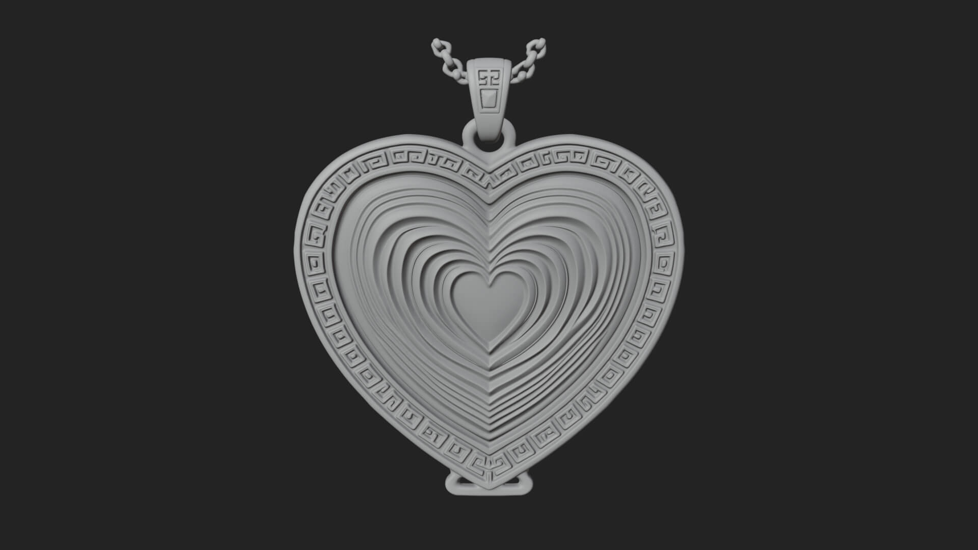 Ornate Framed Heart Plaque Design 314 3D Print Model 3D Model