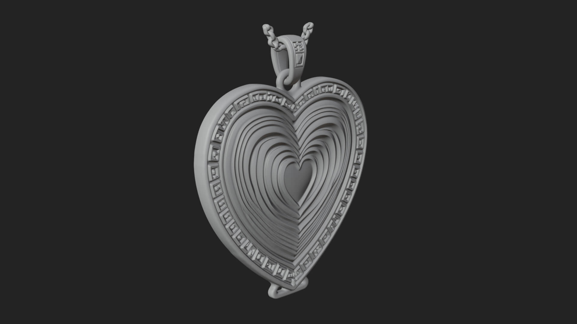 Ornate Framed Heart Plaque Design 314 3D Print Model 3D Model