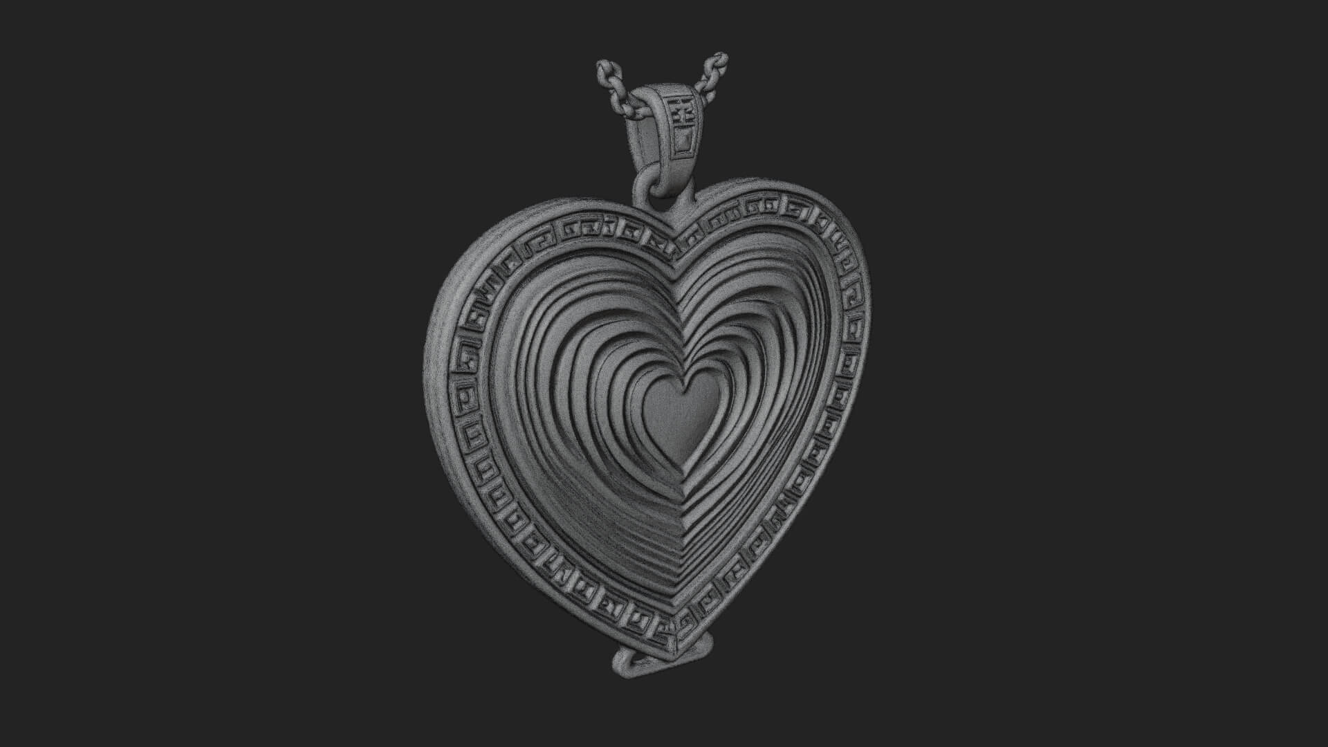Ornate Framed Heart Plaque Design 314 3D Print Model 3D Model