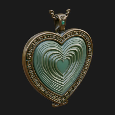 Ornate Framed Heart Plaque Design 314 3D Print Model