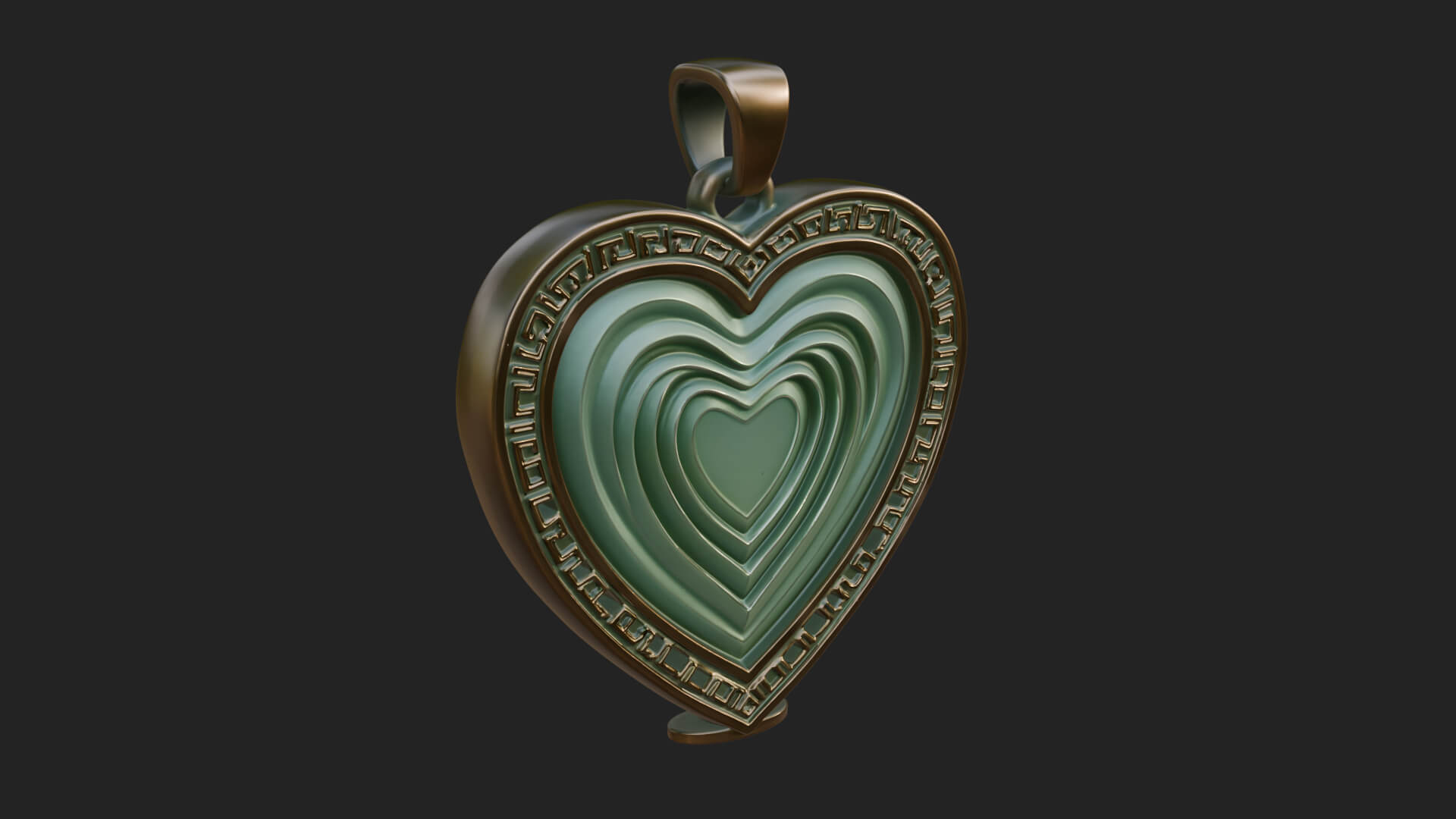 Ornate Framed Heart Plaque Design 315 3D Print Model 3D Model