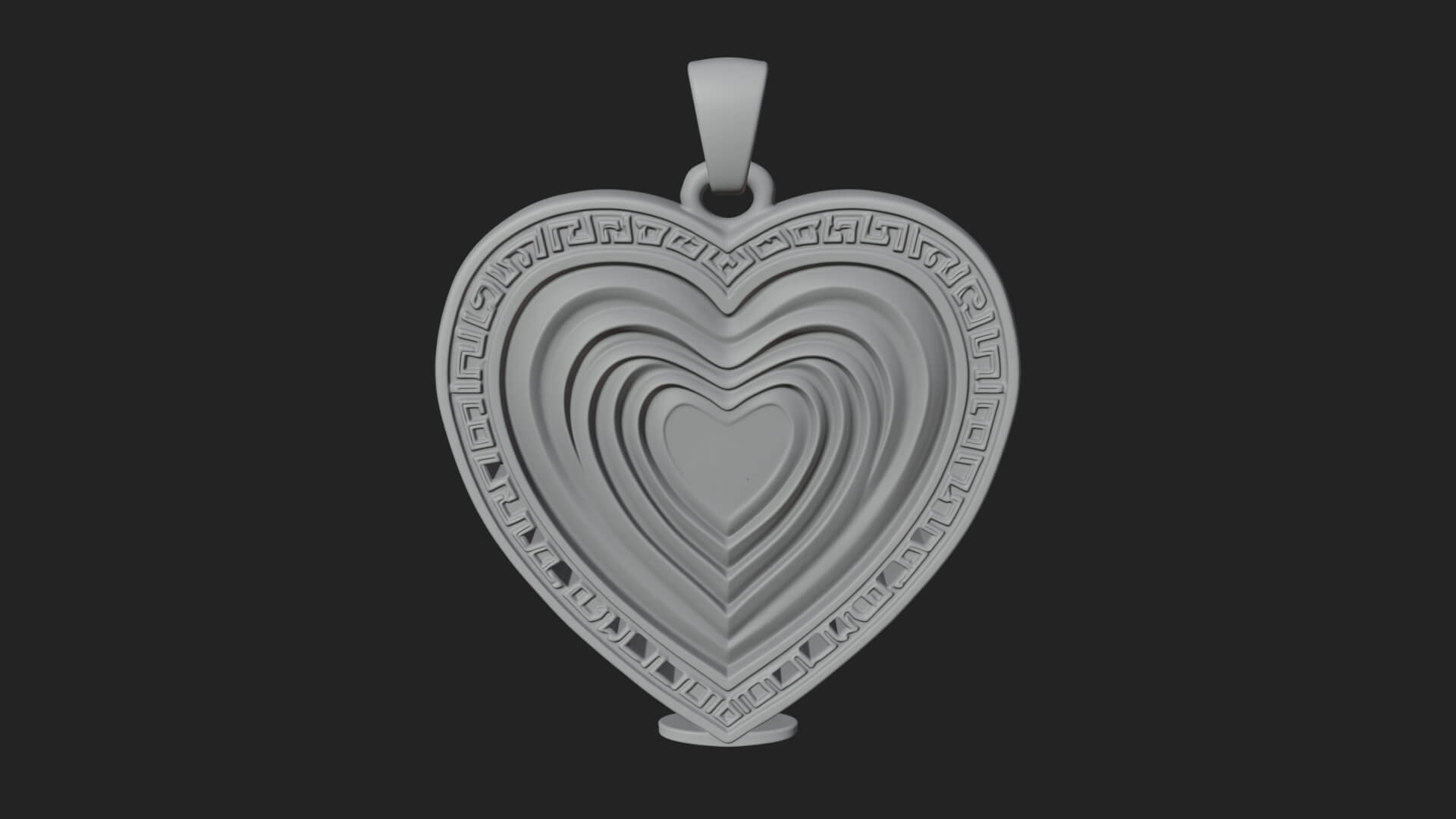Ornate Framed Heart Plaque Design 315 3D Print Model 3D Model