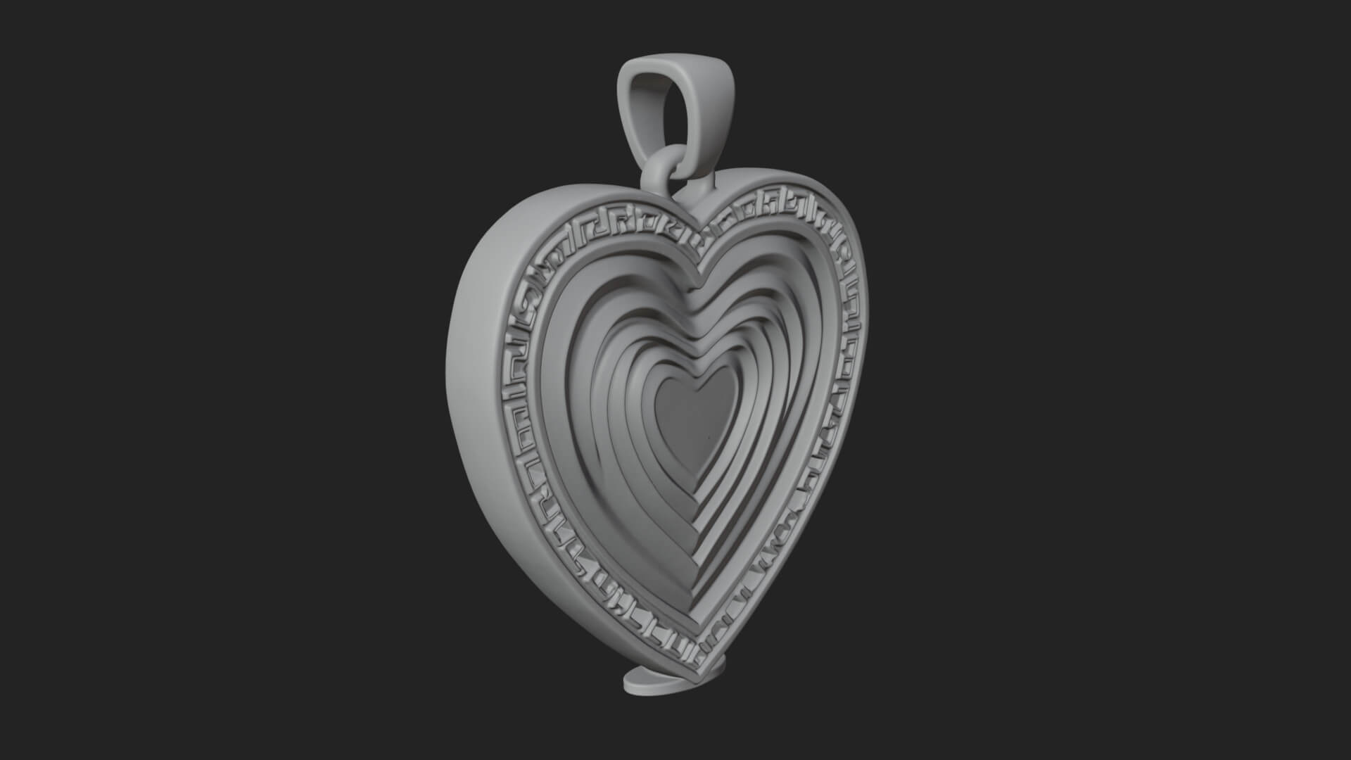 Ornate Framed Heart Plaque Design 315 3D Print Model 3D Model