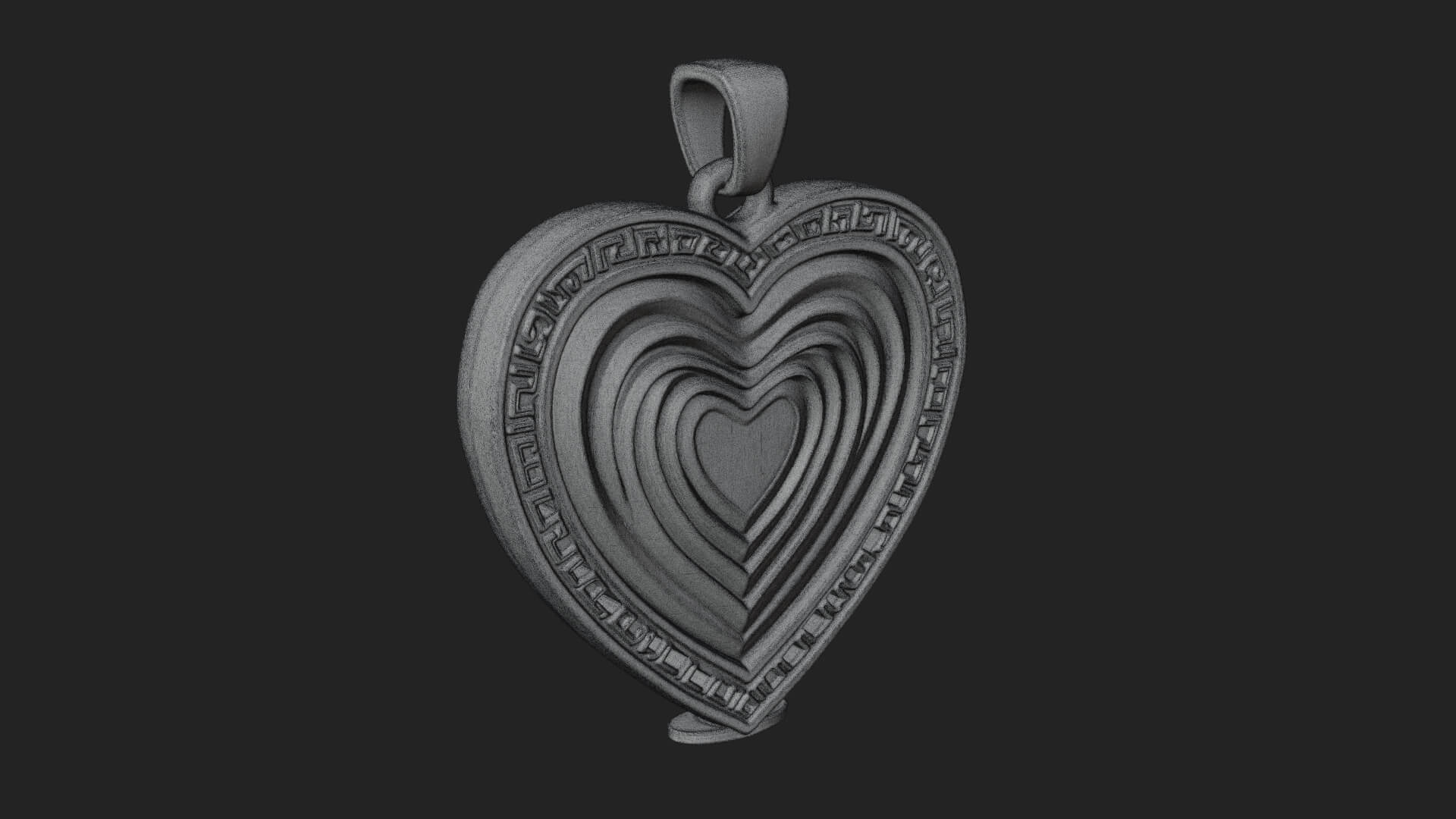 Ornate Framed Heart Plaque Design 315 3D Print Model 3D Model