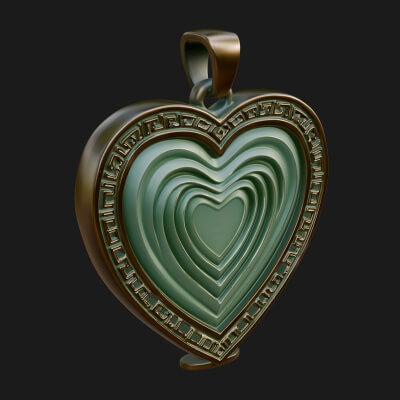 Ornate Framed Heart Plaque Design 315 3D Print Model