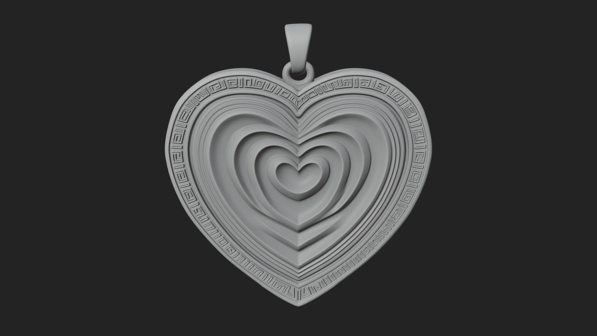 Ornate Framed Heart Plaque Design 316 3D Print Model 3D Model