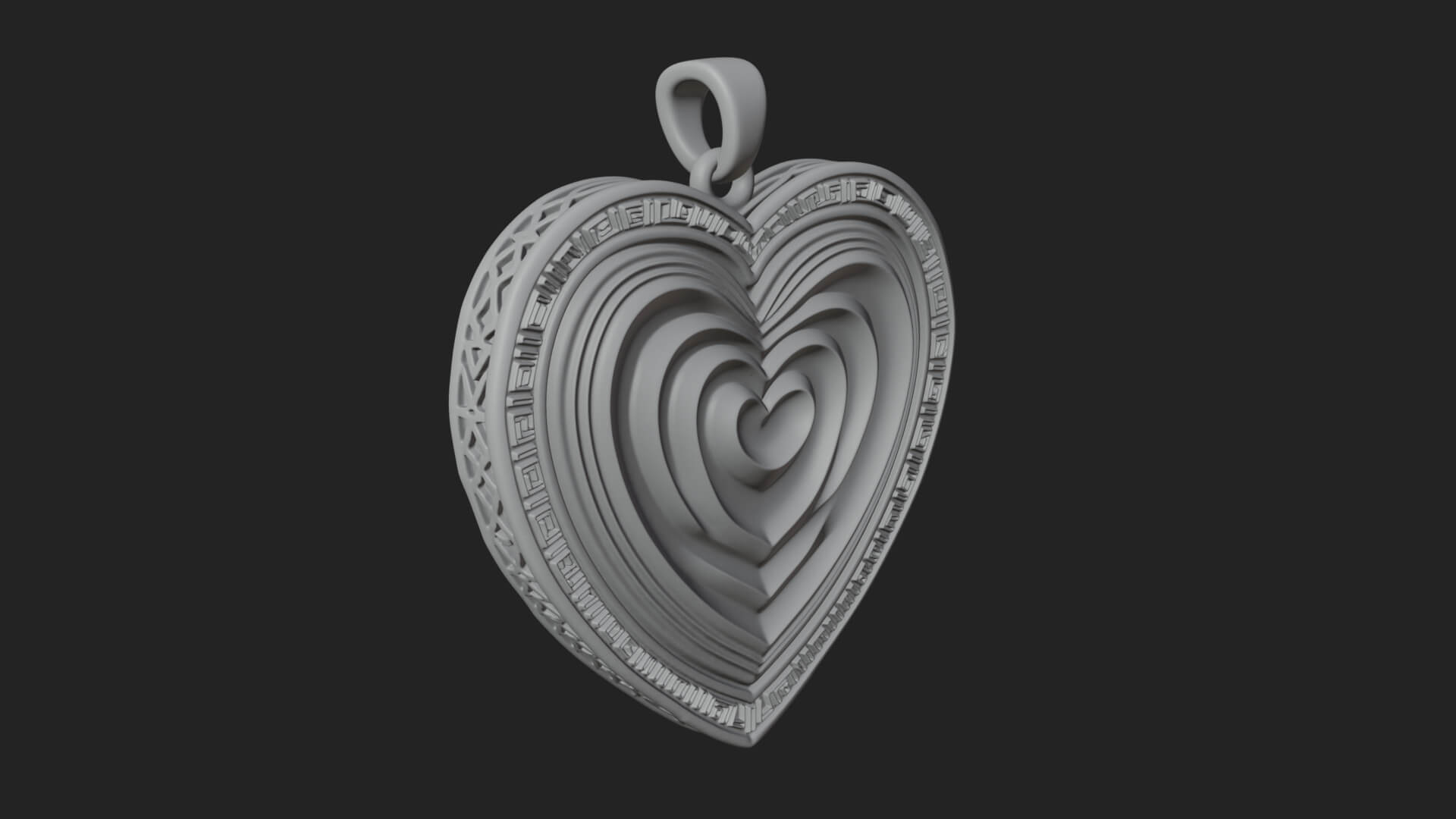 Ornate Framed Heart Plaque Design 316 3D Print Model 3D Model
