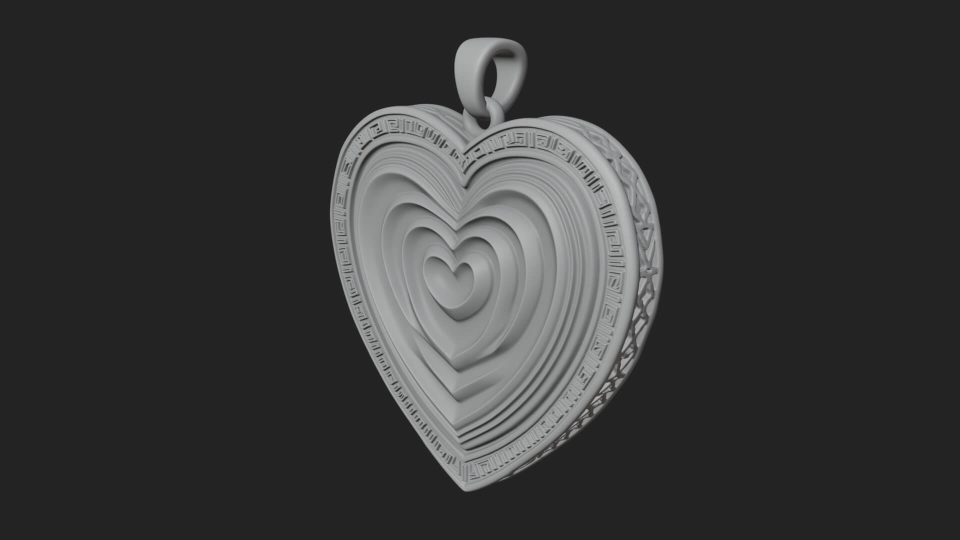 Ornate Framed Heart Plaque Design 316 3D Print Model 3D Model