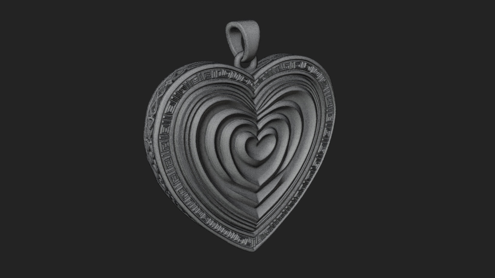 Ornate Framed Heart Plaque Design 316 3D Print Model 3D Model