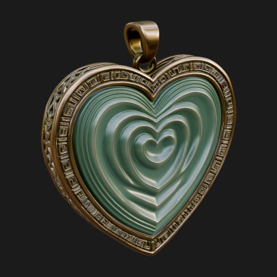 Ornate Framed Heart Plaque Design 316 3D Print Model