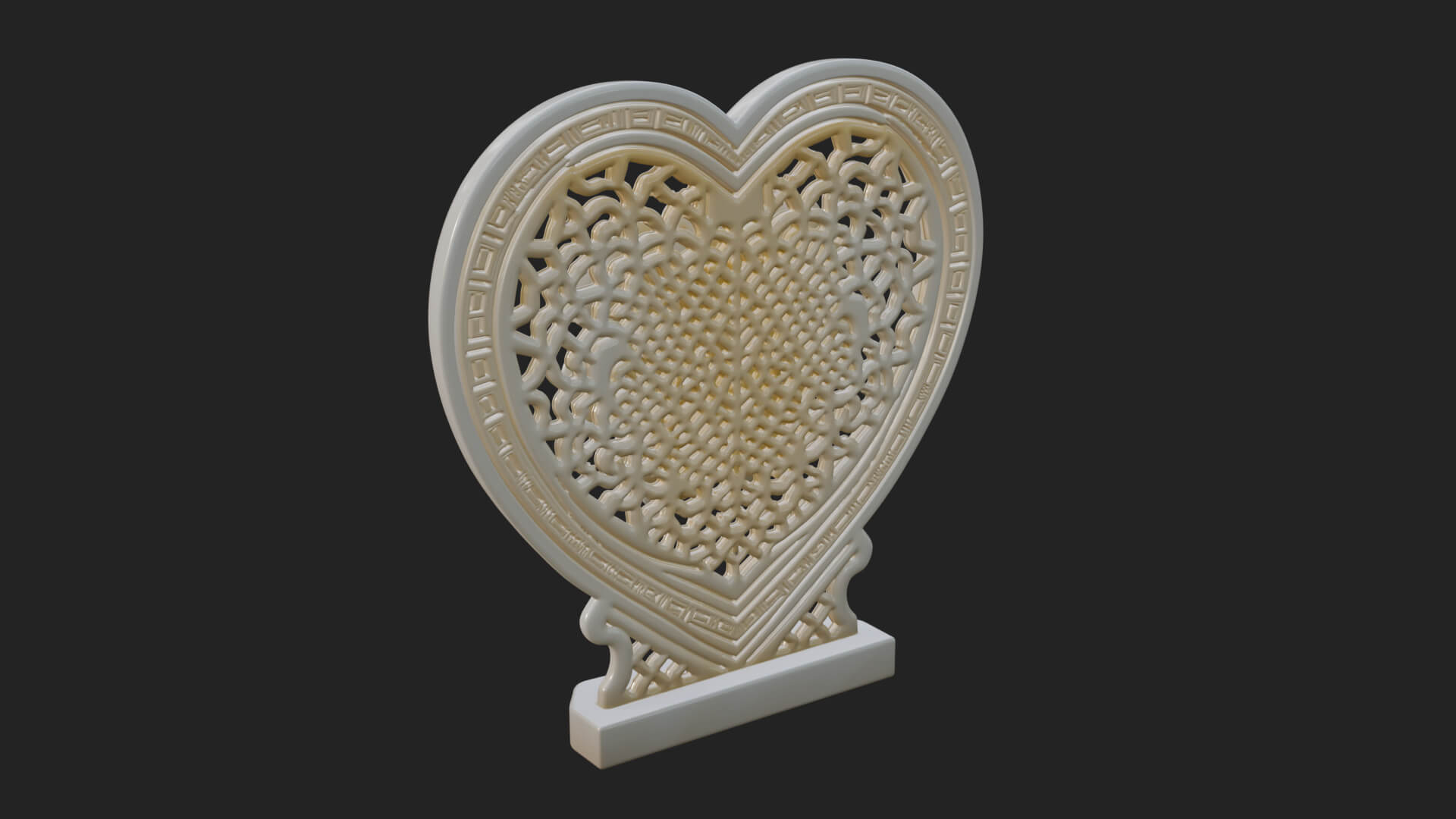 Ornate Framed Heart Plaque Design 317 3D Print Model 3D Model