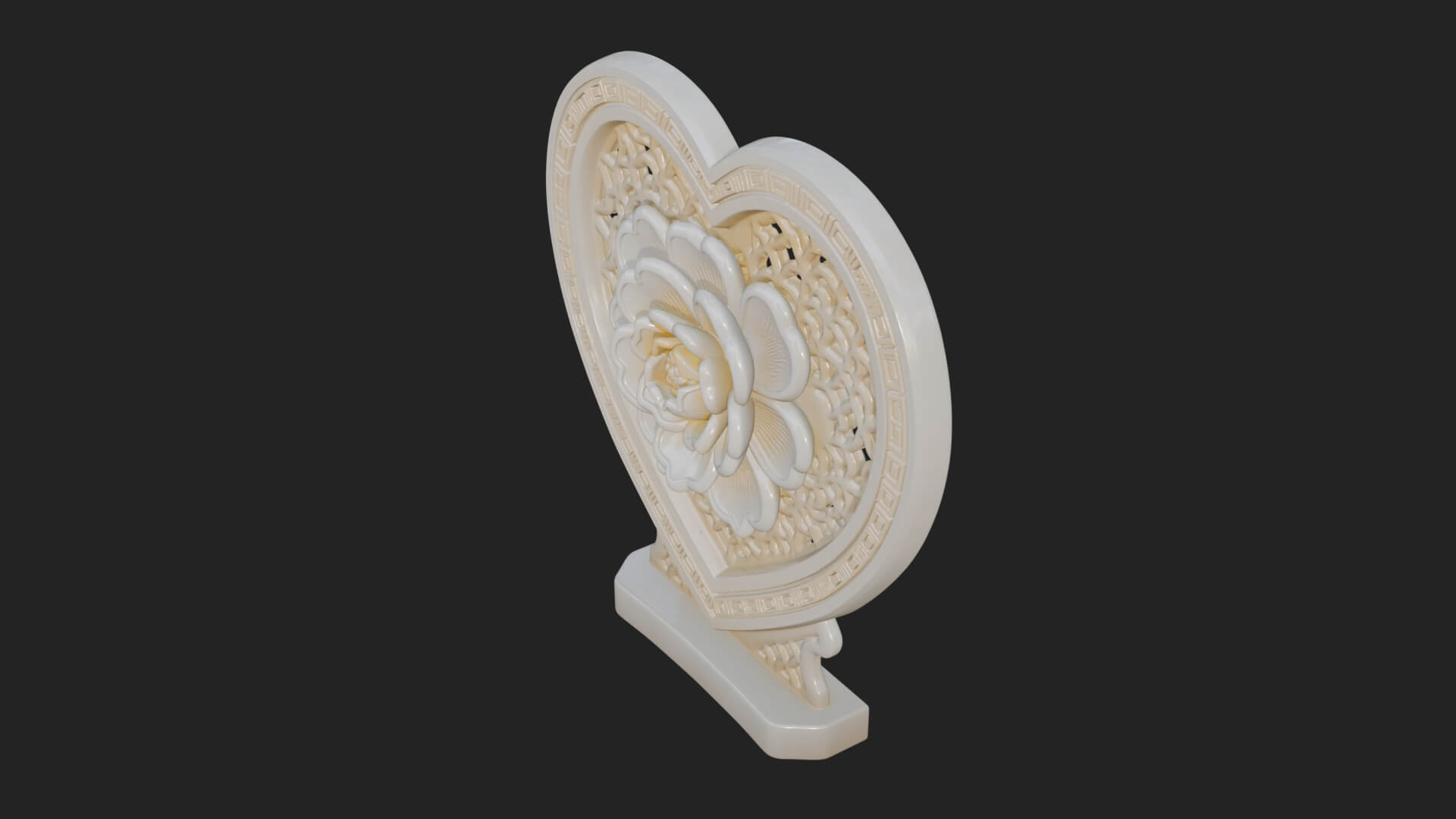 Ornate Framed Heart Plaque Design 317 3D Print Model 3D Model