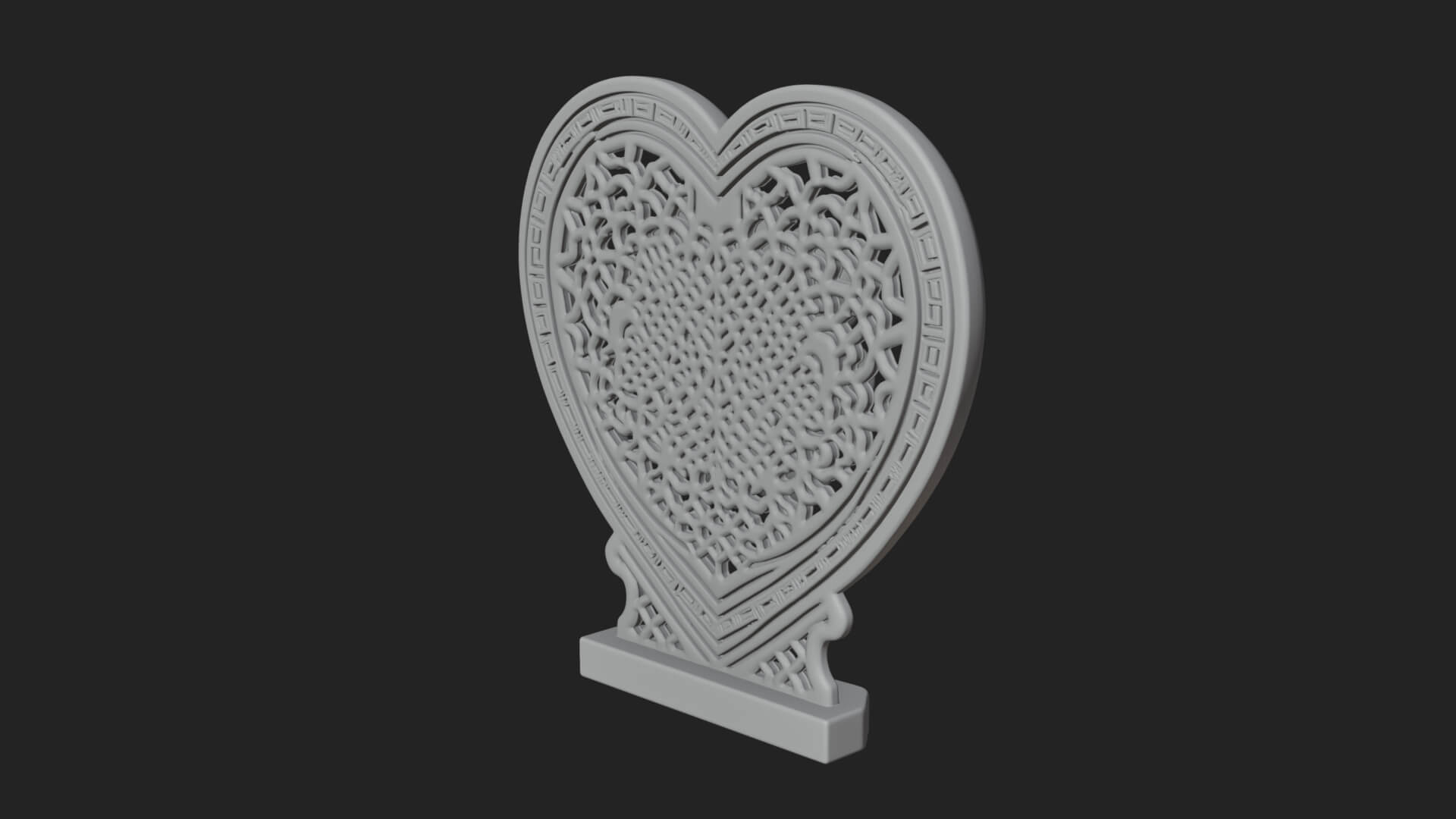 Ornate Framed Heart Plaque Design 317 3D Print Model 3D Model