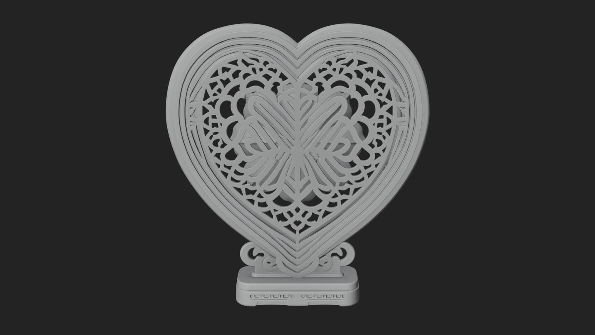 Ornate Framed Heart Plaque Design 318 3D Print Model 3D Model