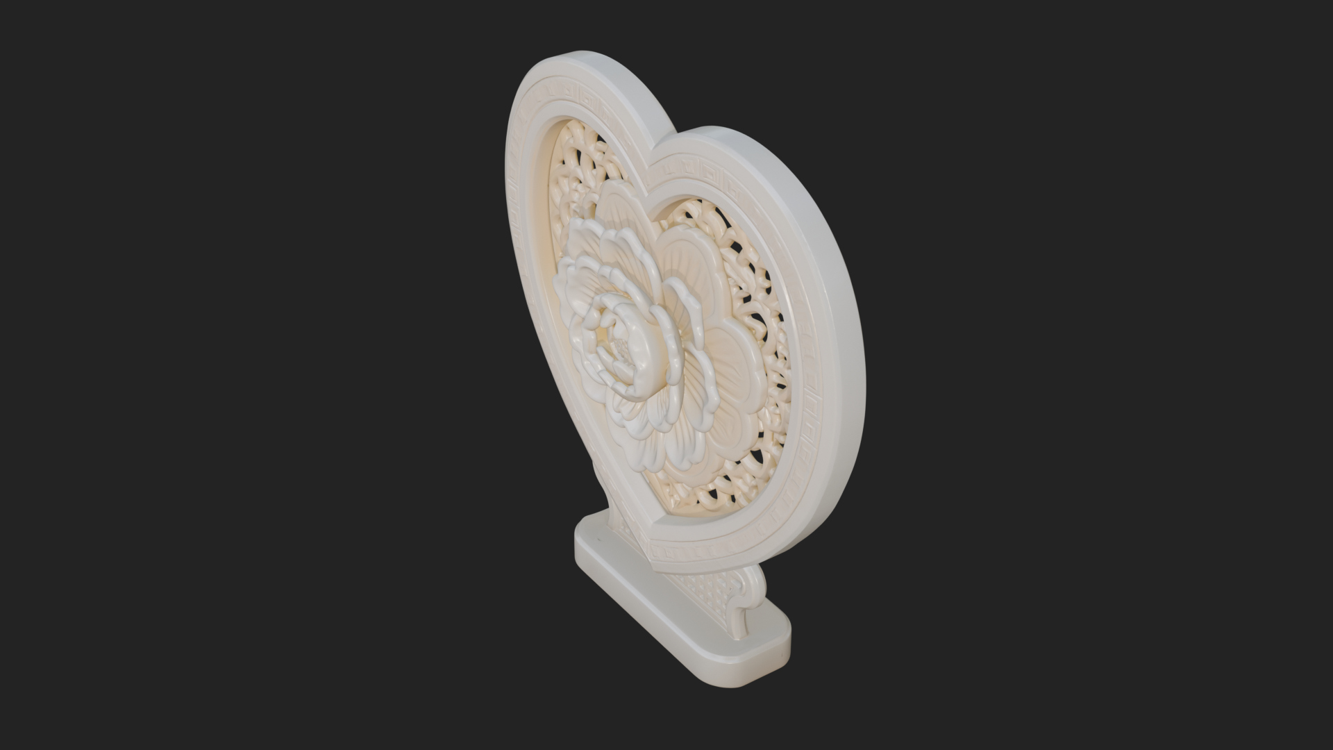 Ornate Framed Heart Plaque Design 319 3D Print Model 3D Model
