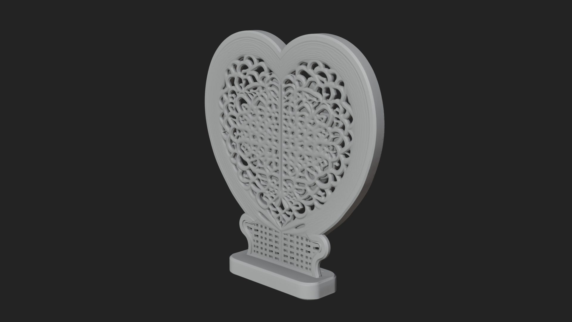 Ornate Framed Heart Plaque Design 319 3D Print Model 3D Model