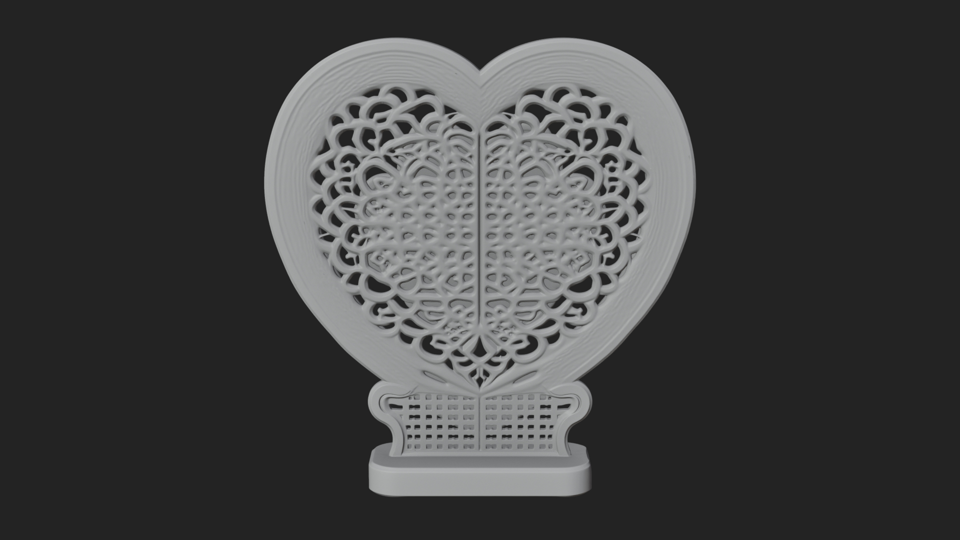 Ornate Framed Heart Plaque Design 319 3D Print Model 3D Model