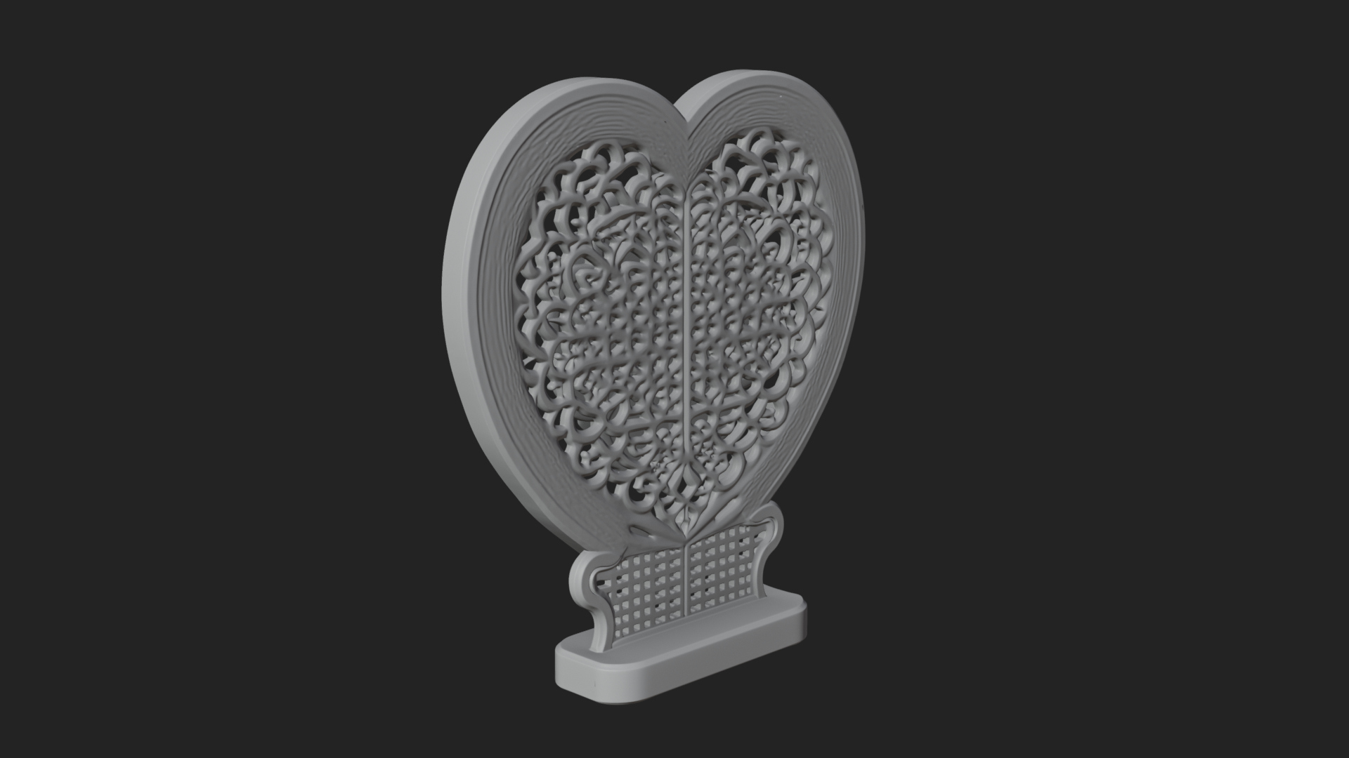 Ornate Framed Heart Plaque Design 319 3D Print Model 3D Model