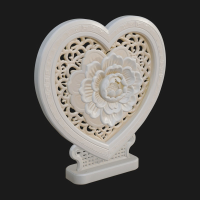 Ornate Framed Heart Plaque Design 319 3D Print Model