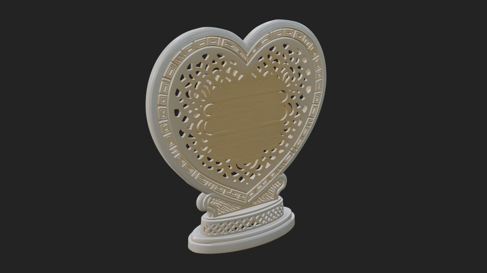 Ornate Framed Heart Plaque Design 320 3D Print Model 3D Model
