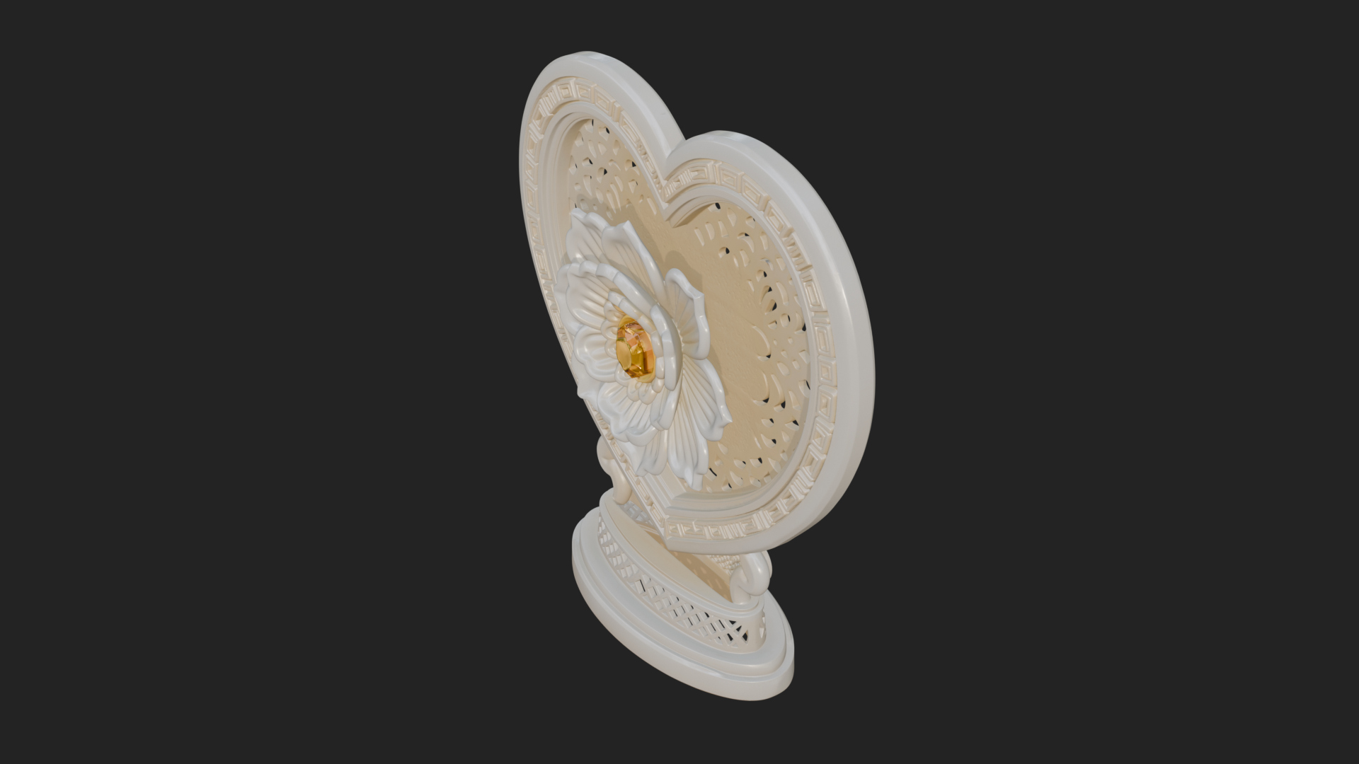 Ornate Framed Heart Plaque Design 320 3D Print Model 3D Model