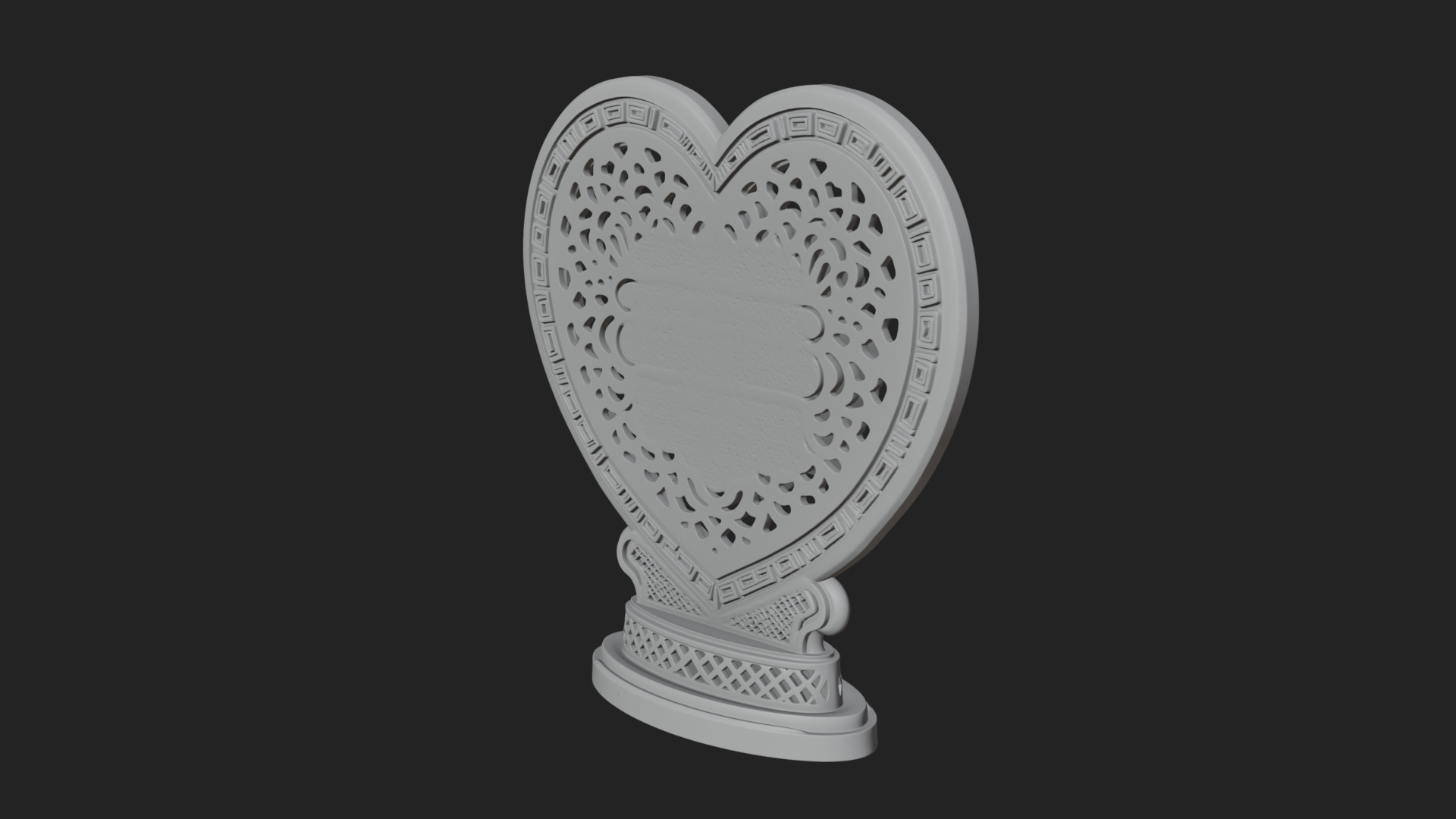 Ornate Framed Heart Plaque Design 320 3D Print Model 3D Model