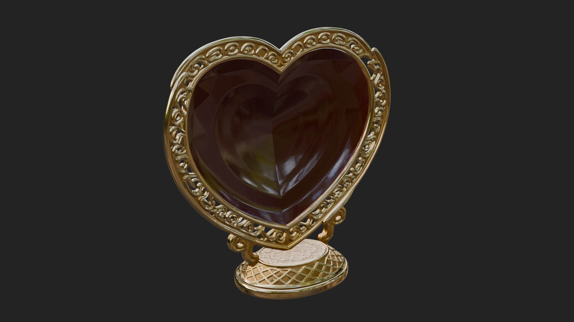 Ornate Framed Heart Plaque Design 321 3D Print Model 3D Model