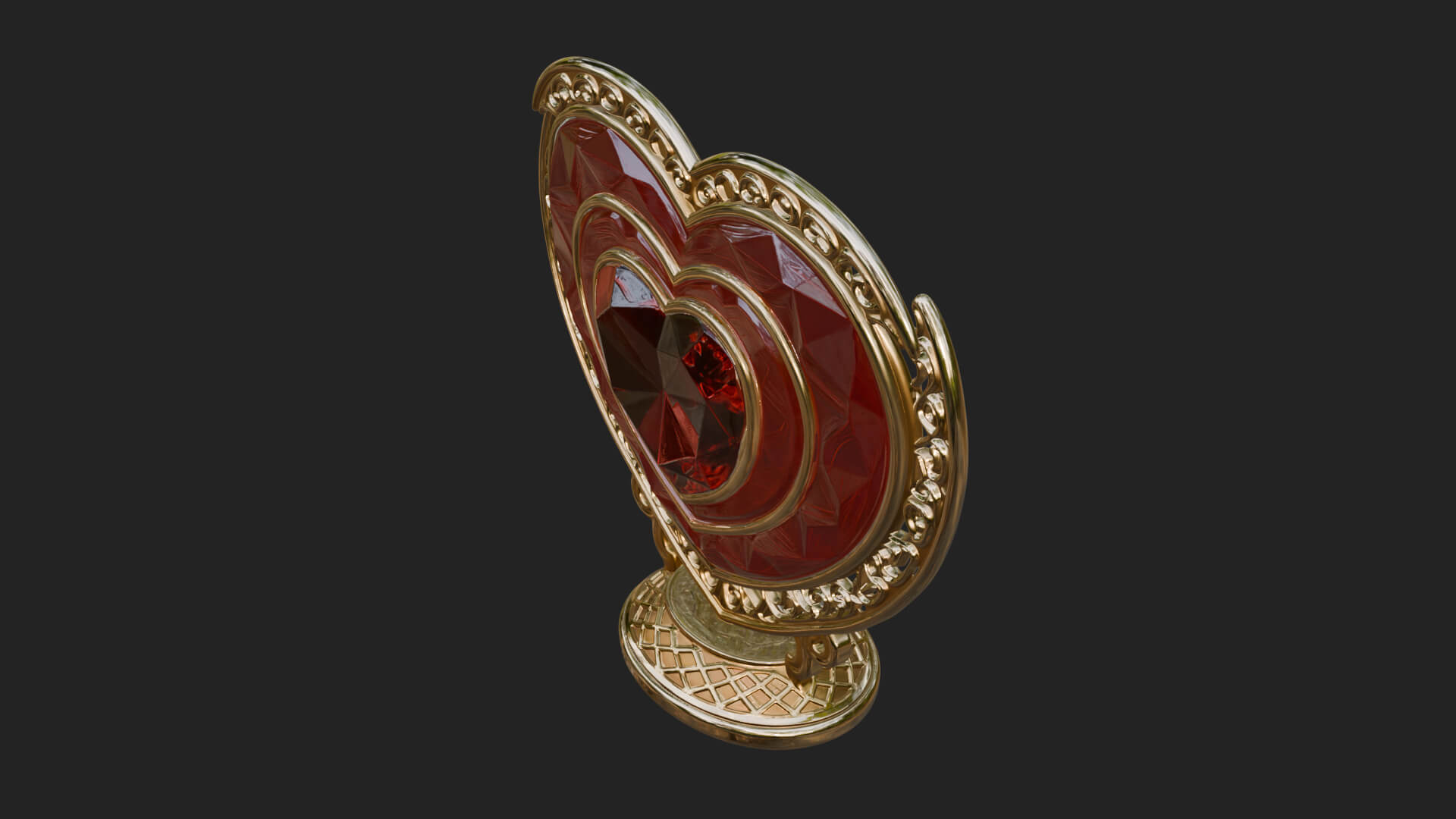Ornate Framed Heart Plaque Design 321 3D Print Model 3D Model