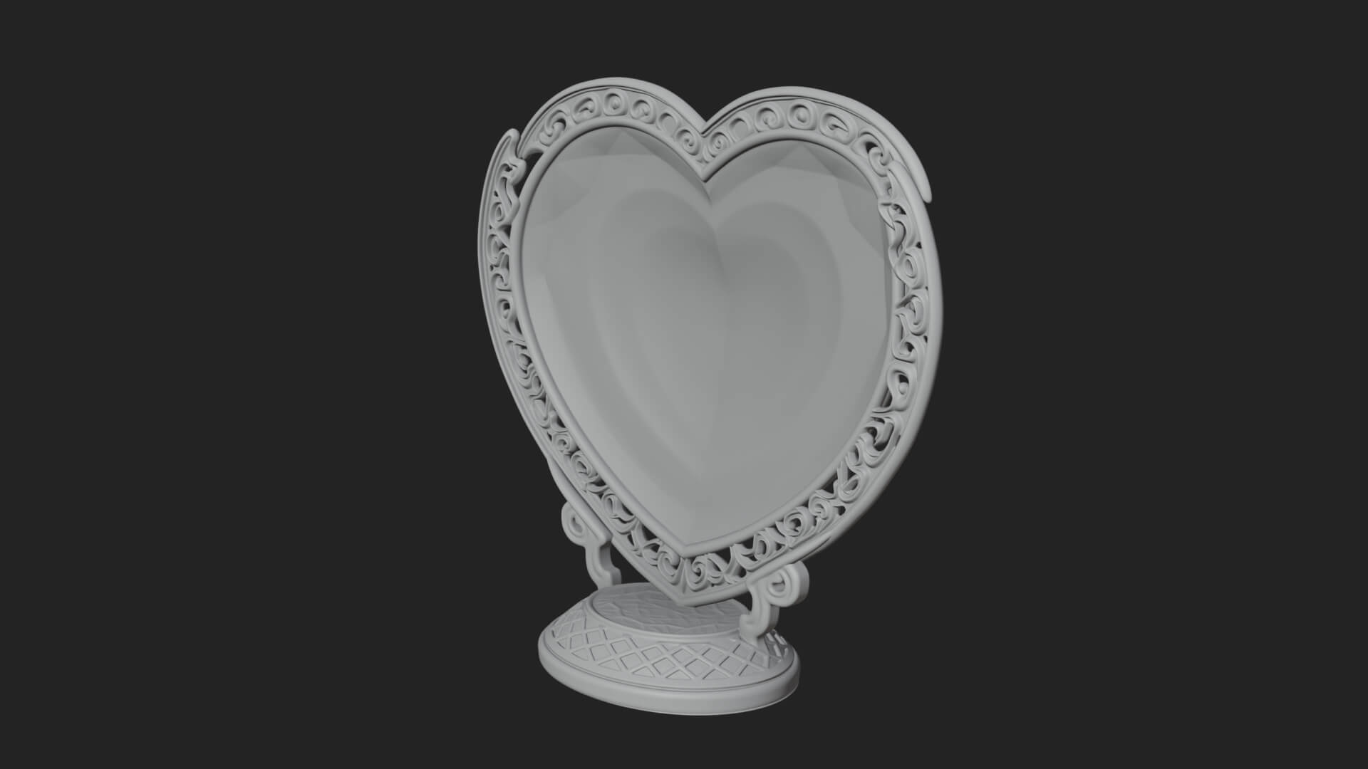 Ornate Framed Heart Plaque Design 321 3D Print Model 3D Model