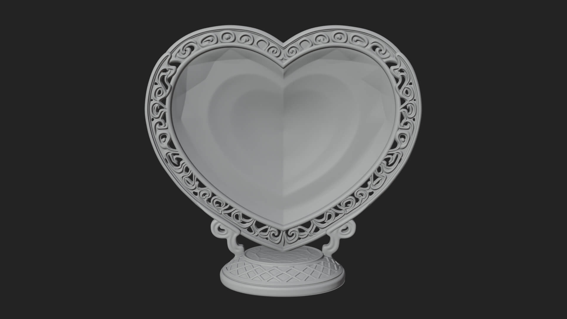 Ornate Framed Heart Plaque Design 321 3D Print Model 3D Model