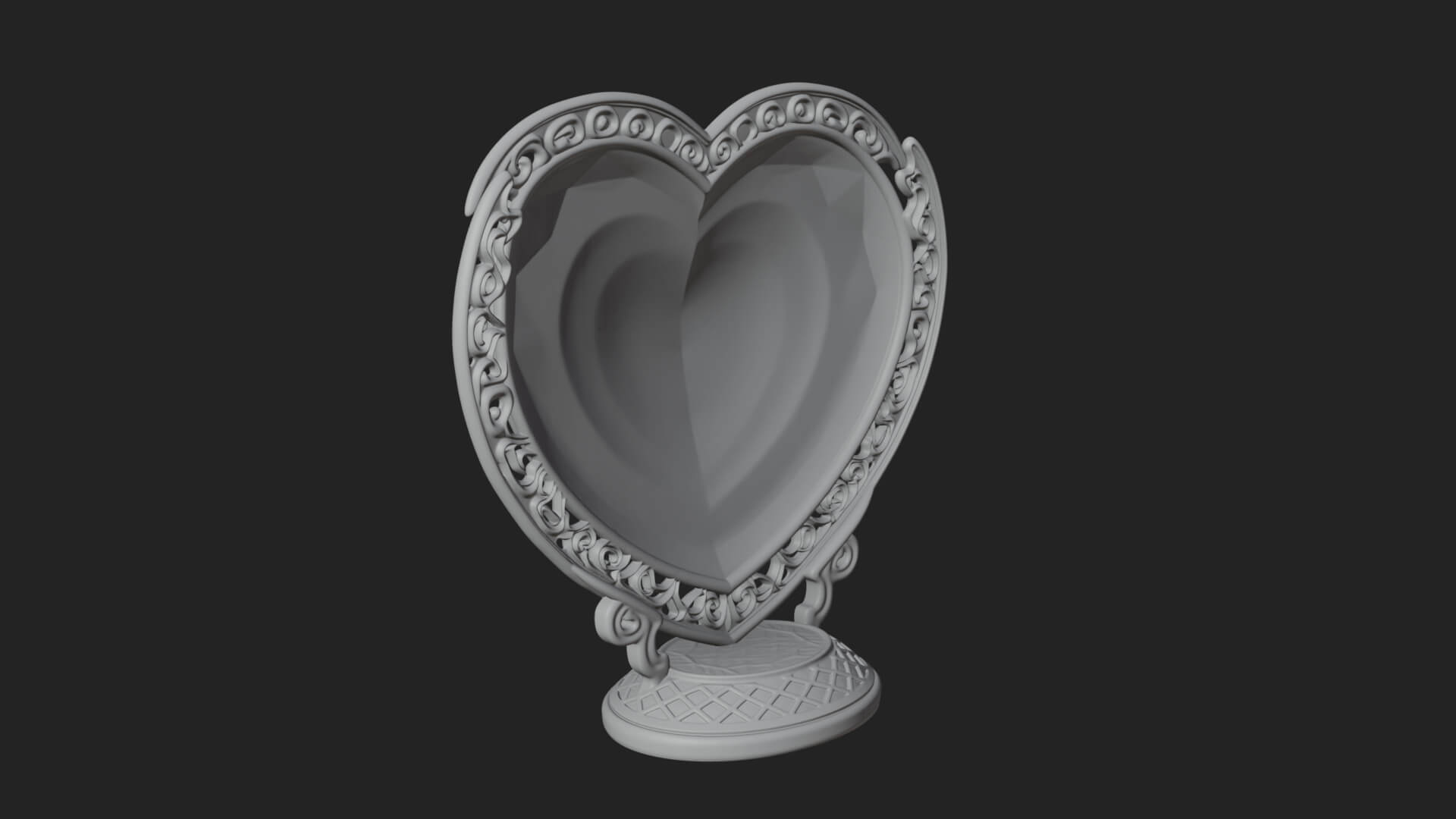 Ornate Framed Heart Plaque Design 321 3D Print Model 3D Model