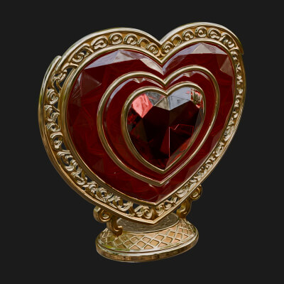 Ornate Framed Heart Plaque Design 321 3D Print Model