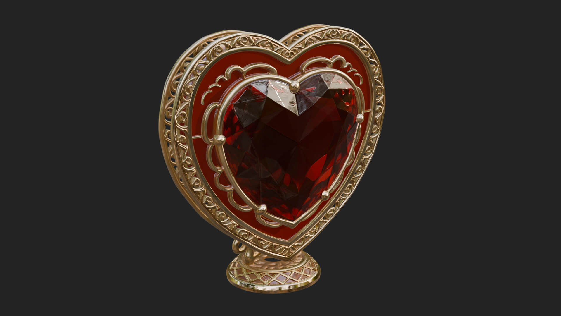 Ornate Framed Heart Plaque Design 322 3D Print Model 3D Model