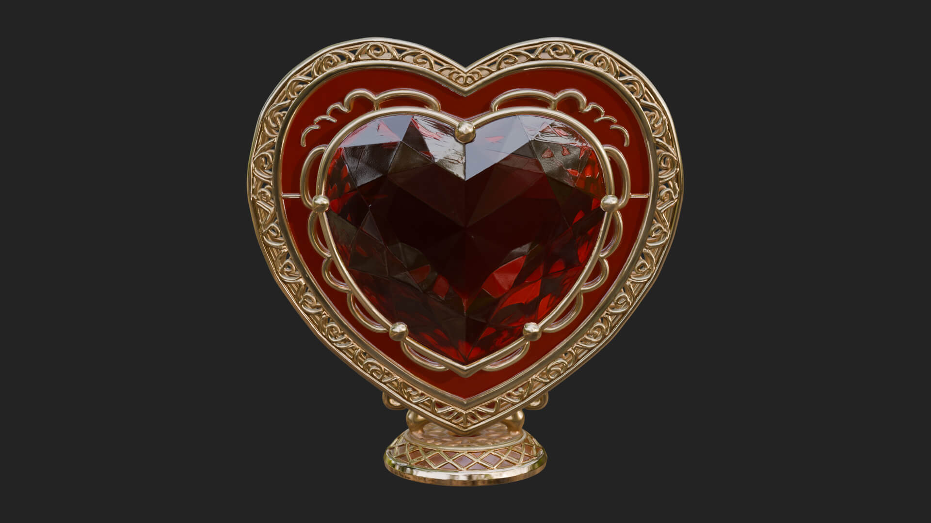 Ornate Framed Heart Plaque Design 322 3D Print Model 3D Model