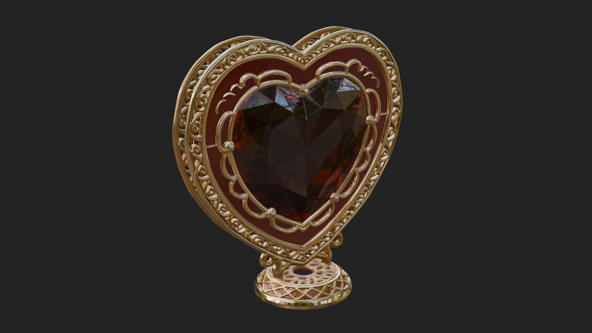 Ornate Framed Heart Plaque Design 322 3D Print Model 3D Model