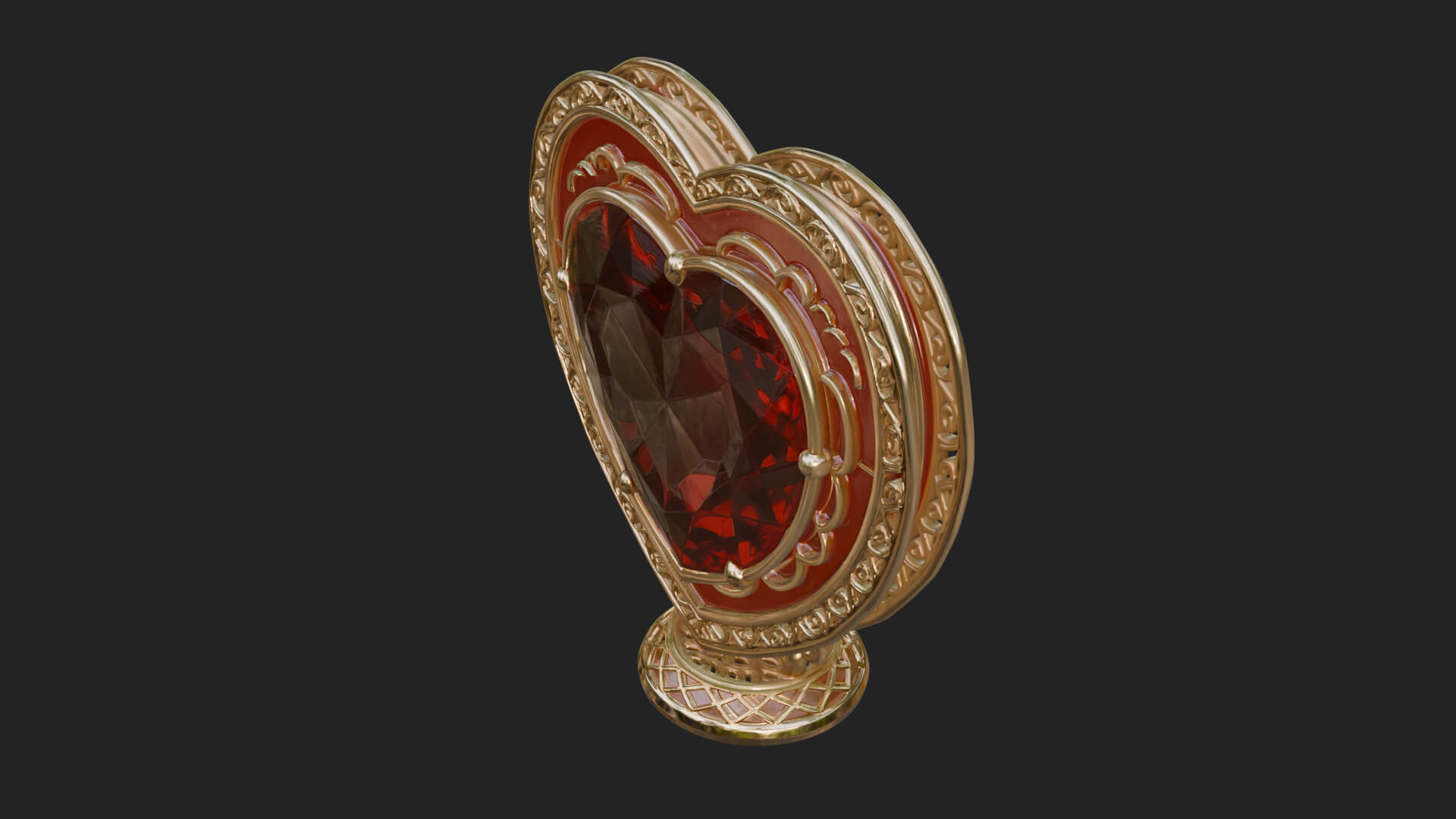 Ornate Framed Heart Plaque Design 322 3D Print Model 3D Model
