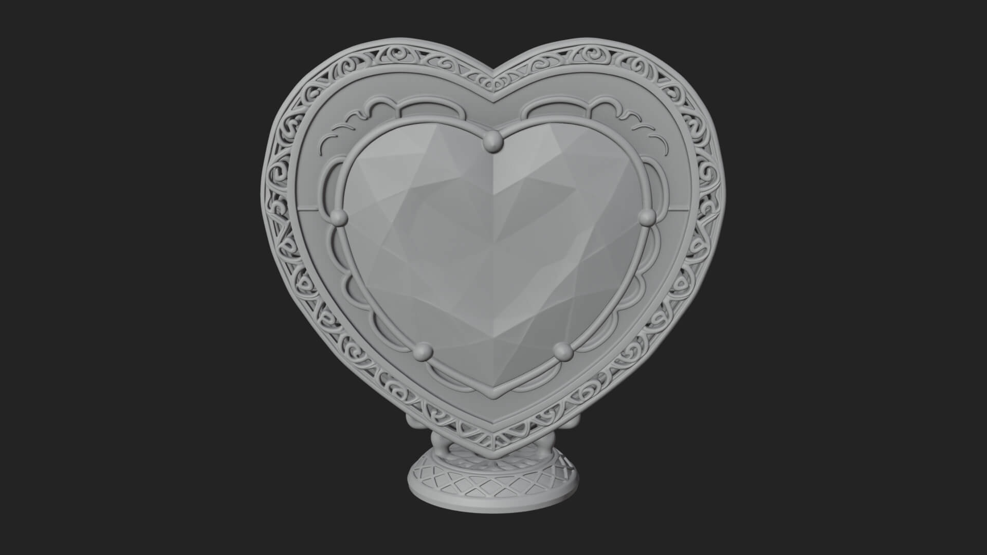 Ornate Framed Heart Plaque Design 322 3D Print Model 3D Model
