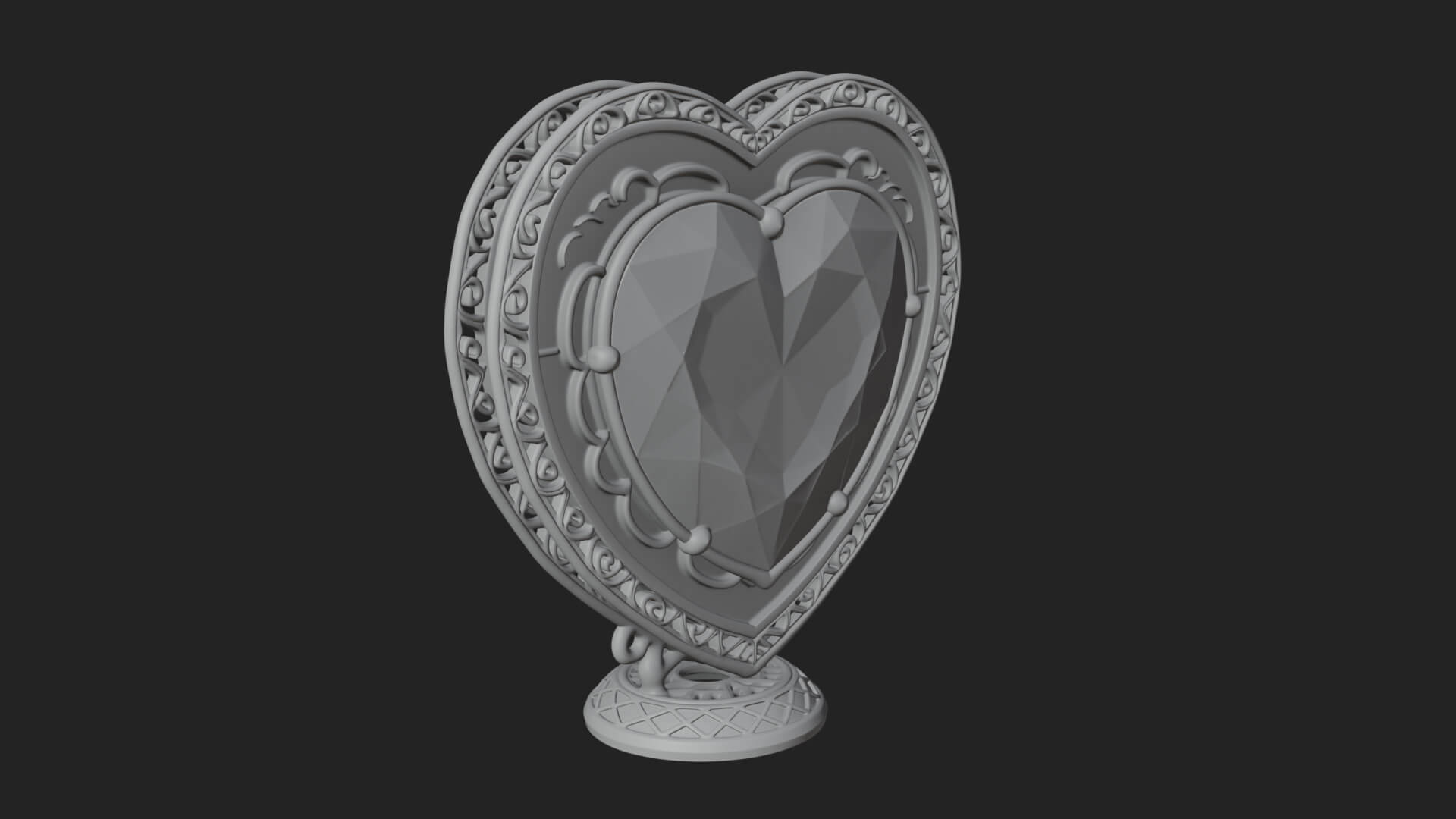 Ornate Framed Heart Plaque Design 322 3D Print Model 3D Model