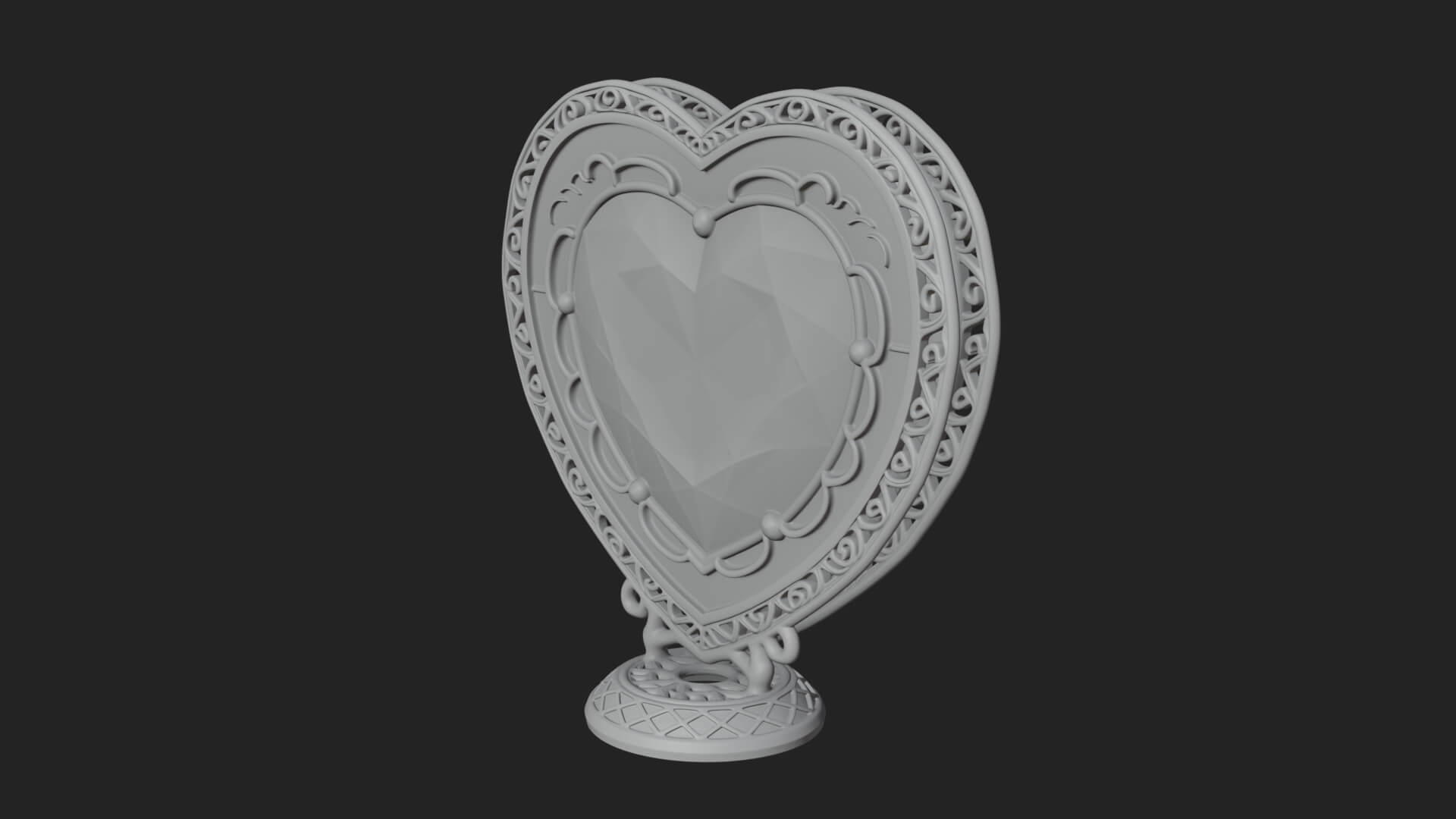 Ornate Framed Heart Plaque Design 322 3D Print Model 3D Model