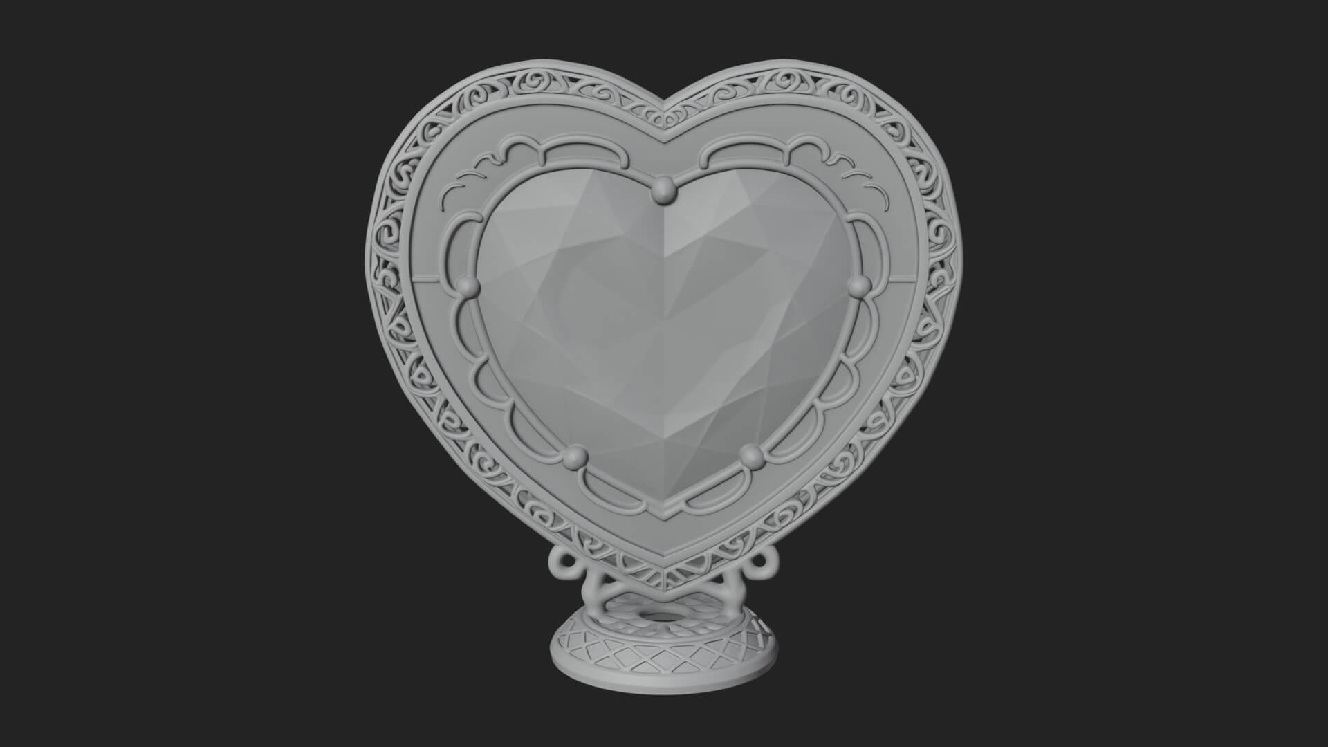 Ornate Framed Heart Plaque Design 322 3D Print Model 3D Model