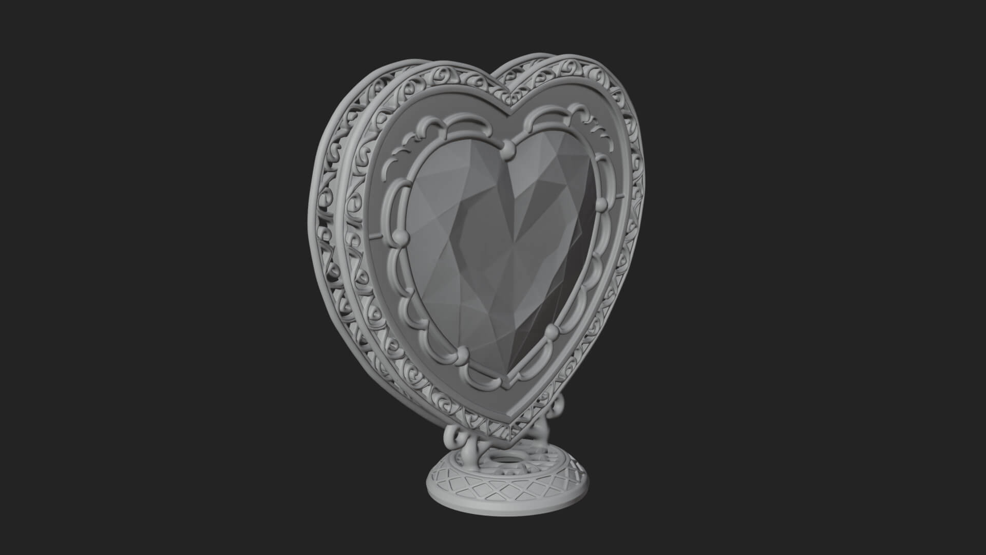 Ornate Framed Heart Plaque Design 322 3D Print Model 3D Model