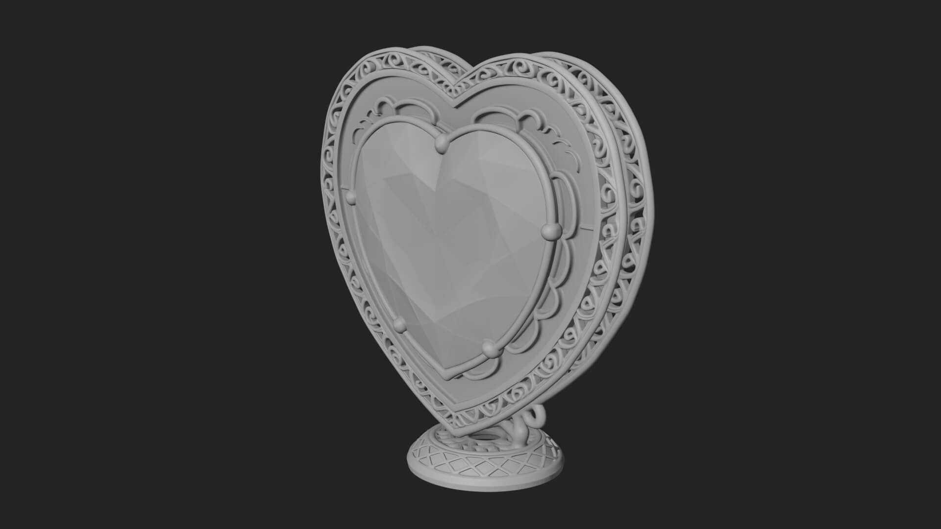 Ornate Framed Heart Plaque Design 322 3D Print Model 3D Model