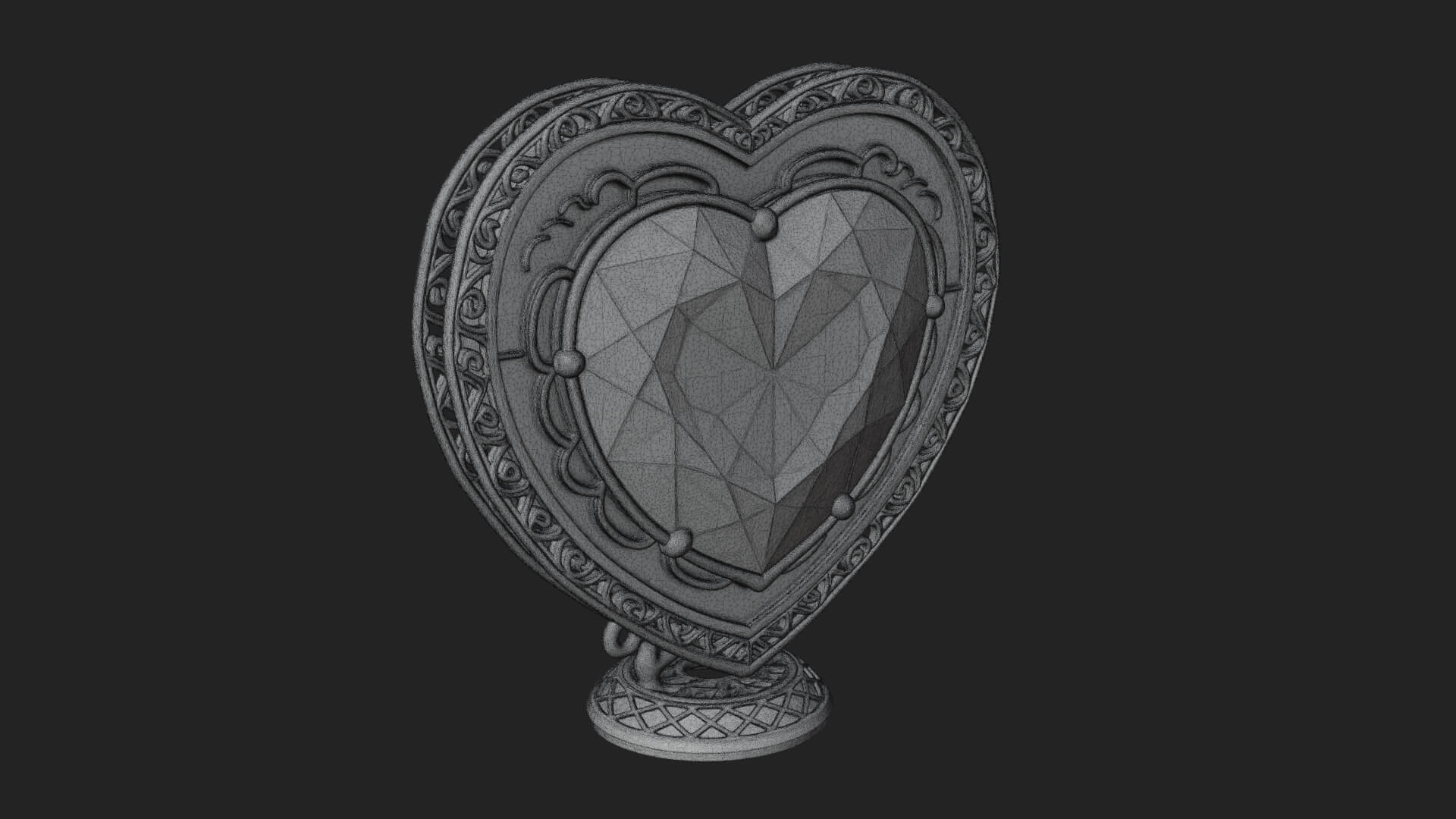 Ornate Framed Heart Plaque Design 322 3D Print Model 3D Model