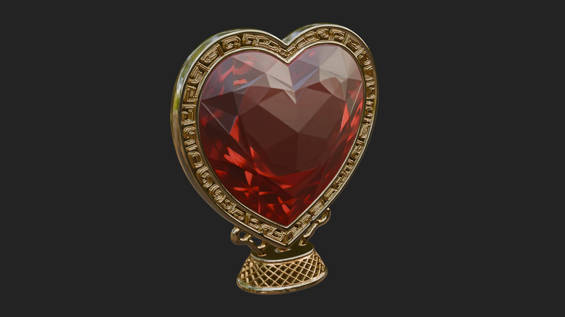 Ornate Framed Heart Plaque Design 323 3D Print Model 3D Model