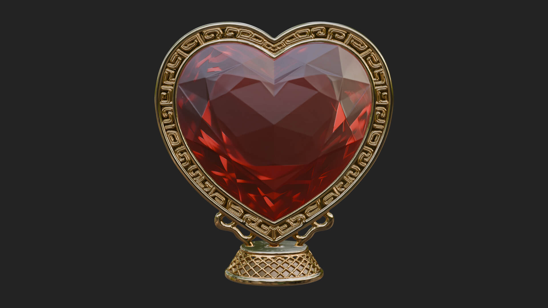 Ornate Framed Heart Plaque Design 323 3D Print Model 3D Model