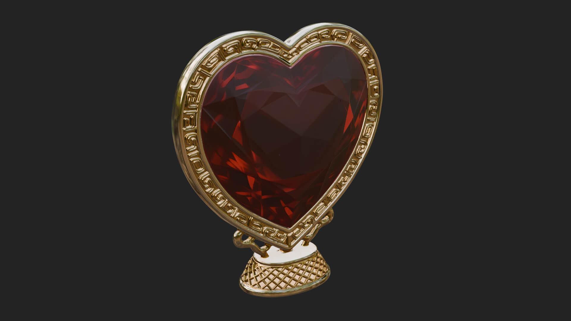 Ornate Framed Heart Plaque Design 323 3D Print Model 3D Model