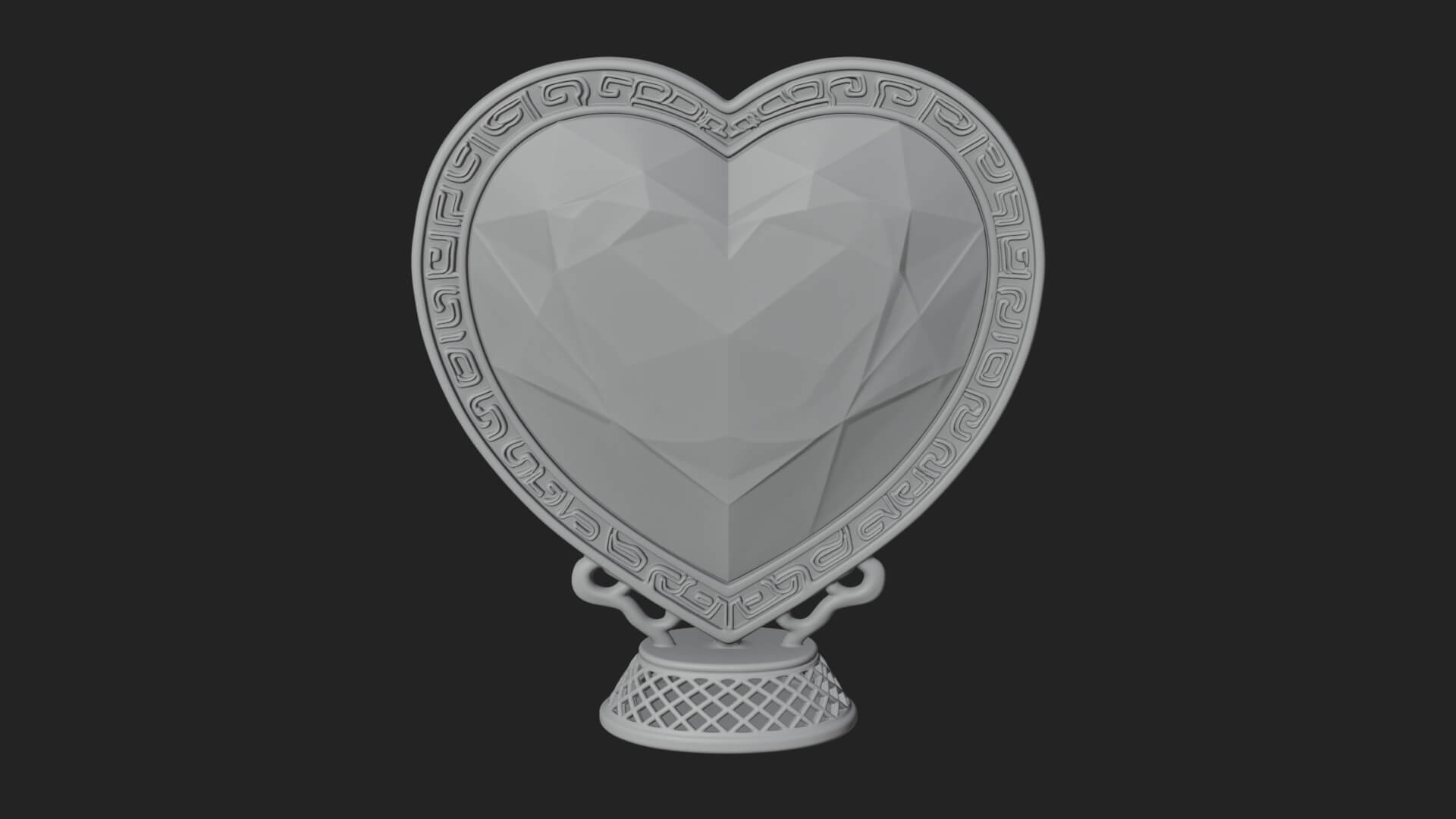 Ornate Framed Heart Plaque Design 323 3D Print Model 3D Model