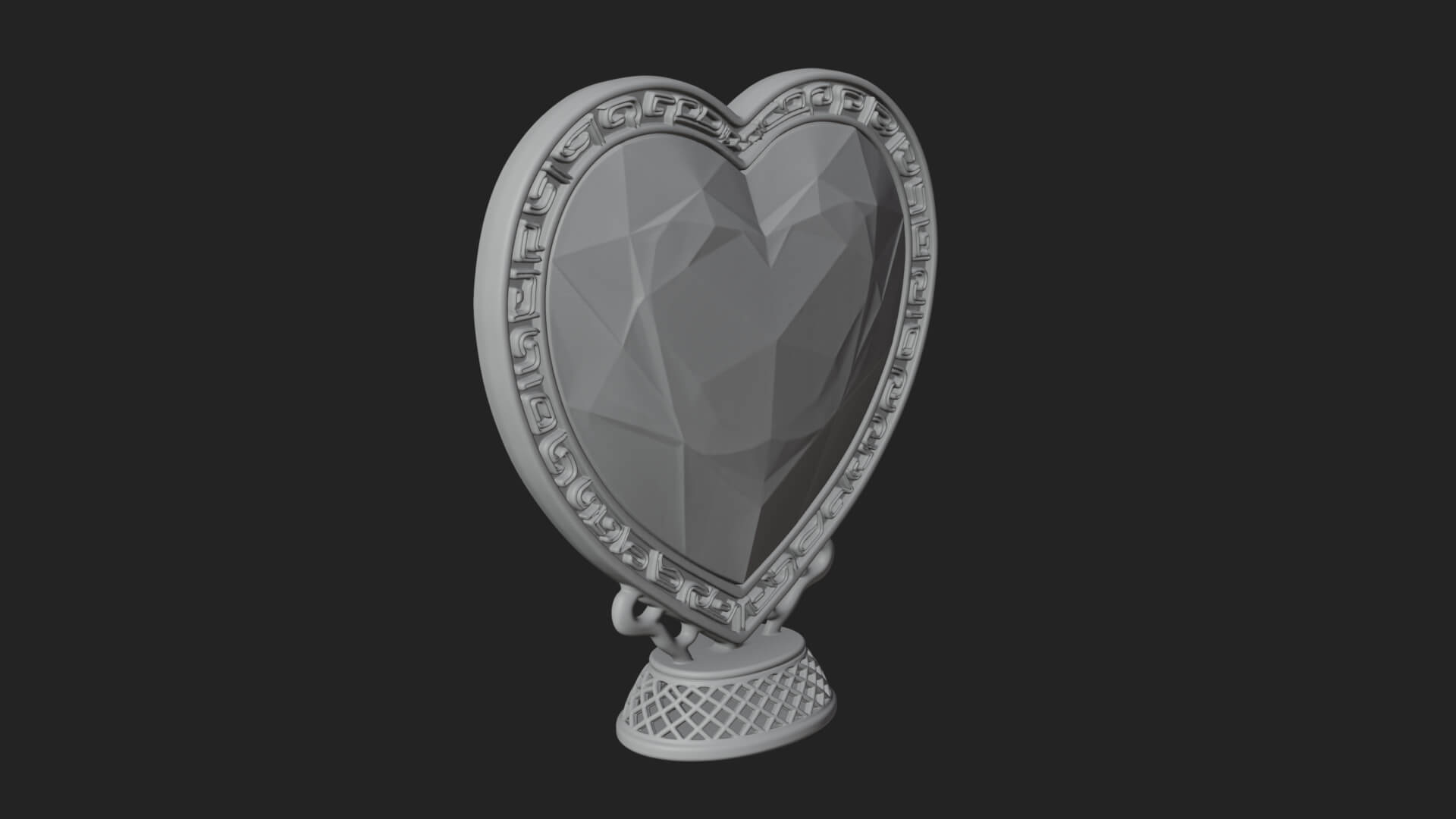 Ornate Framed Heart Plaque Design 323 3D Print Model 3D Model